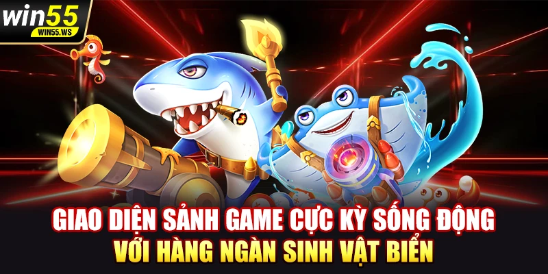 Giao diện sảnh game cực kỳ sống động với hàng ngàn sinh vật biển